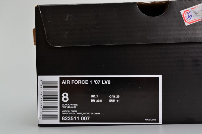 Nike Air Force 1 ´07 LV8 823511-007 NBA Pack Black/White Shoes 823511-007