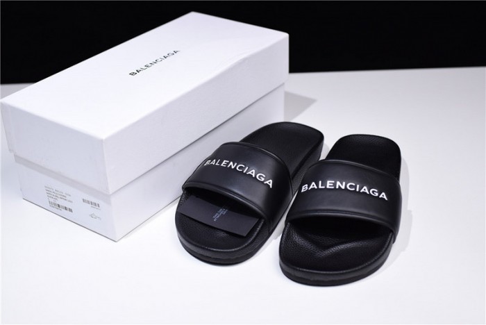 BLG Logo leather slip-on sandals 181342F124005