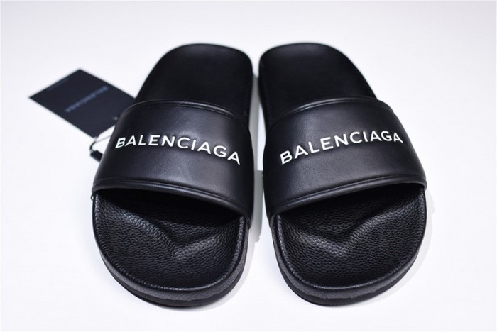 BLG Logo leather slip-on sandals 181342F124005