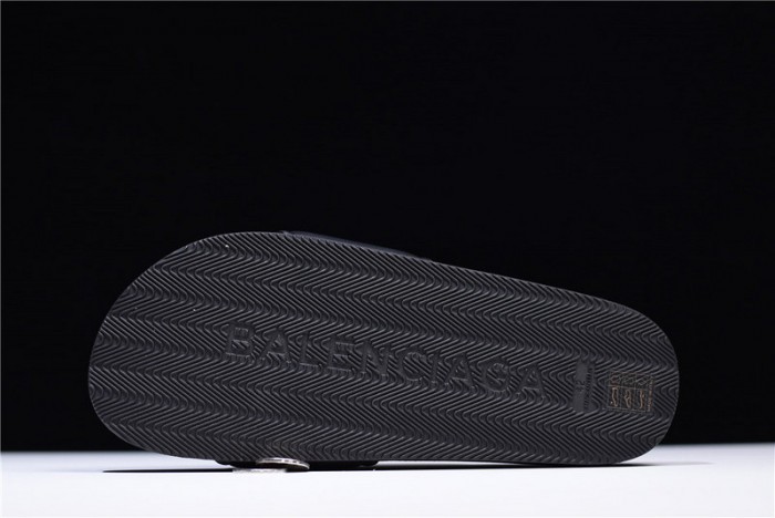 BLG Logo leather slip-on sandals 181342F124005