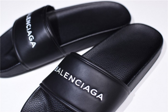 BLG Logo leather slip-on sandals 181342F124005
