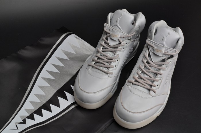Air Jordan 5 Premium "Pure Platinum" white mens 881432-003