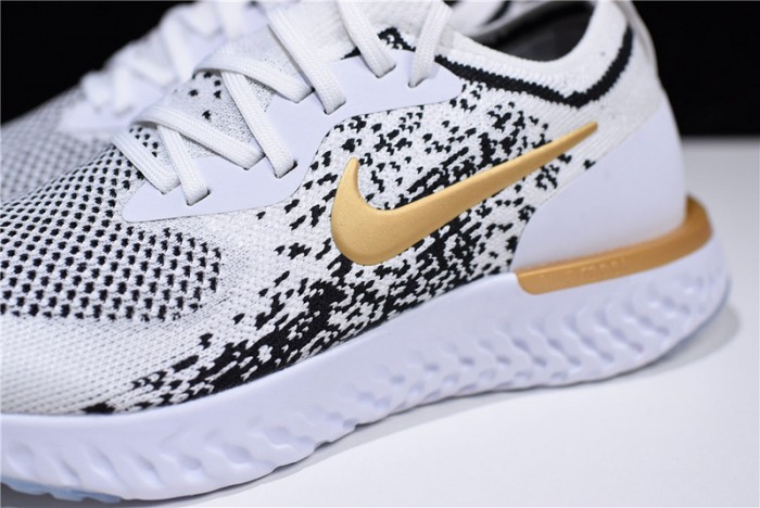 Men´s Nike Epic React Flyknit White/Black-Gold AQ0067-071
