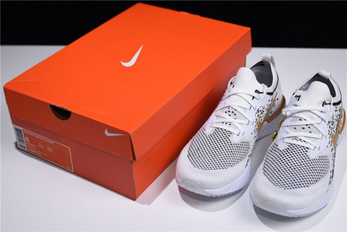 Men´s Nike Epic React Flyknit White/Black-Gold AQ0067-071