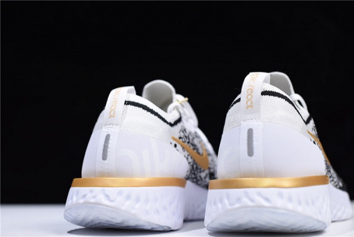 Men´s Nike Epic React Flyknit White/Black-Gold AQ0067-071