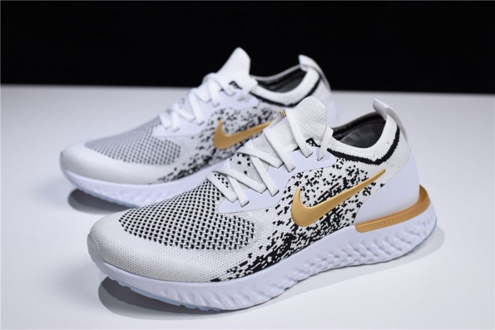 Men´s Nike Epic React Flyknit White/Black-Gold AQ0067-071