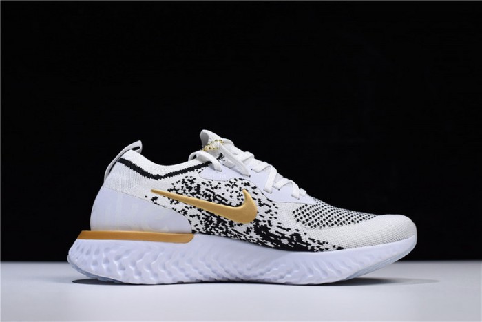 Men´s Nike Epic React Flyknit White/Black-Gold AQ0067-071