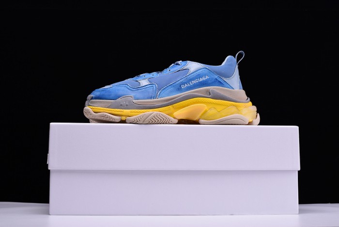 BLG 17FW TRIPLE S"CREAM" Washed Show Snea Grey MENS 483513W06E