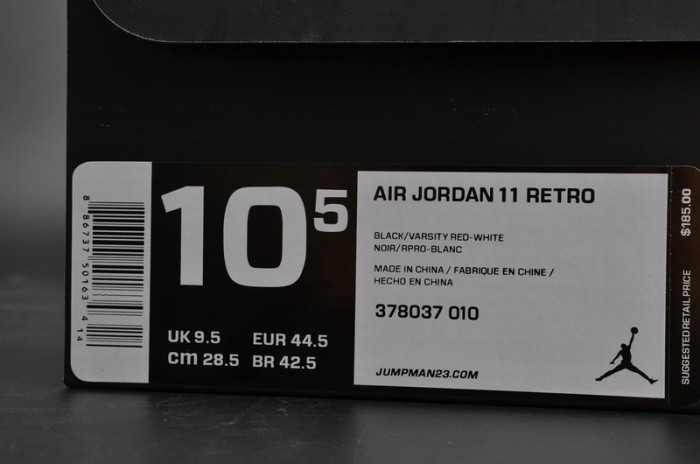 AIR JORDAN 11 RETRO (GS) "2012 RELEASE" black mens 378037-010
