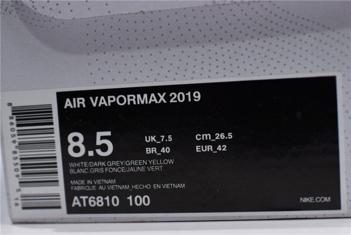 Nike Air Vapormax 2019 PRM "White Lime"-AT6810-100