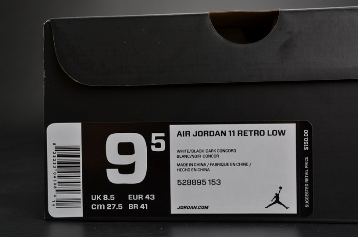 AIR JORDAN 11 RETRO LOW "CONCORD" BLACK/ WHITE mens 528895-153