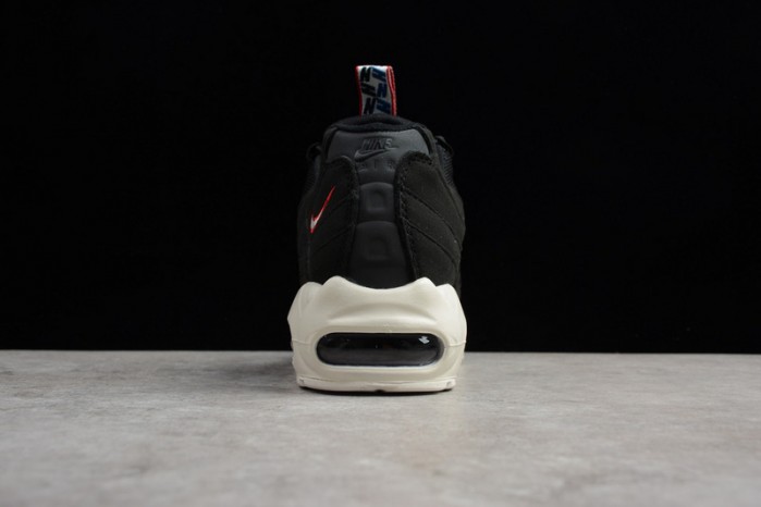 Nike mens AIR MAX 95 TT "PULL TAB" black/ sail-gym red AJ1844-002