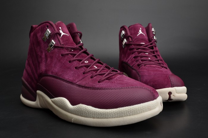 Air Jordan 12 Retro "Bordeaux" Sail/Metallic Silver mens 130690-617