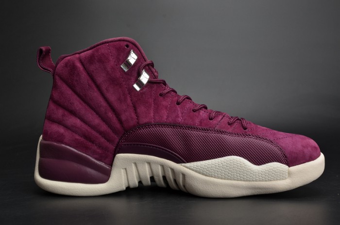 Air Jordan 12 Retro "Bordeaux" Sail/Metallic Silver mens 130690-617