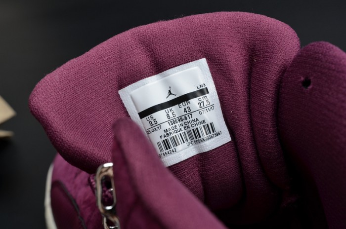 Air Jordan 12 Retro "Bordeaux" Sail/Metallic Silver mens 130690-617