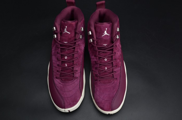 Air Jordan 12 Retro "Bordeaux" Sail/Metallic Silver mens 130690-617