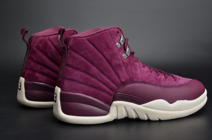 Air Jordan 12 Retro "Bordeaux" Sail/Metallic Silver mens 130690-617