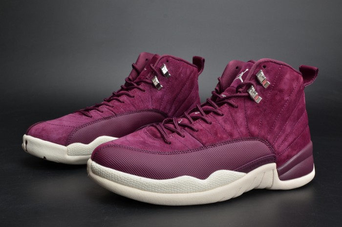 Air Jordan 12 Retro "Bordeaux" Sail/Metallic Silver mens 130690-617