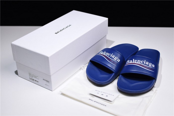 BLG Logo leather slip-on sandals blue 500578 WAM00 4045