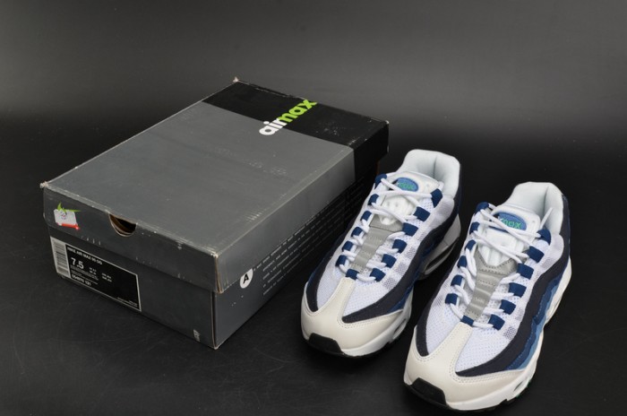 Nike mens AIR MAX 95 OG "SLATE" white/ blue 554970-131
