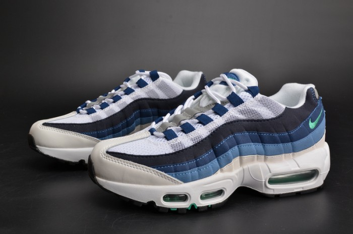 Nike mens AIR MAX 95 OG "SLATE" white/ blue 554970-131