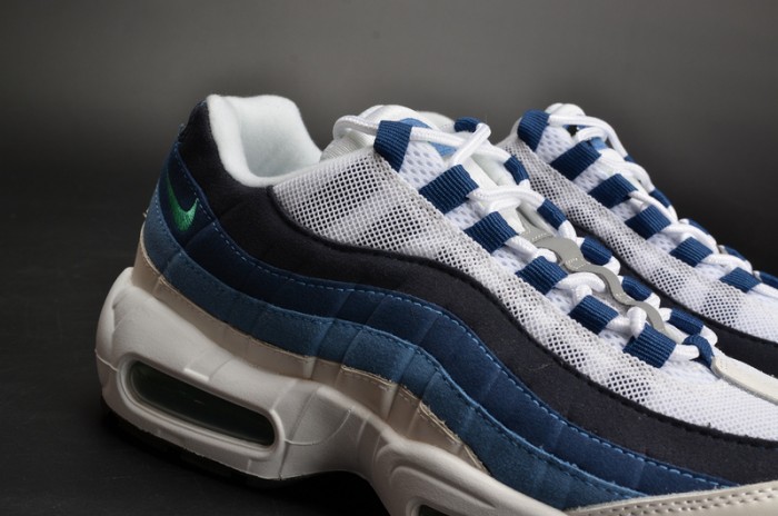 Nike mens AIR MAX 95 OG "SLATE" white/ blue 554970-131