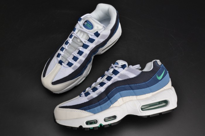 Nike mens AIR MAX 95 OG "SLATE" white/ blue 554970-131
