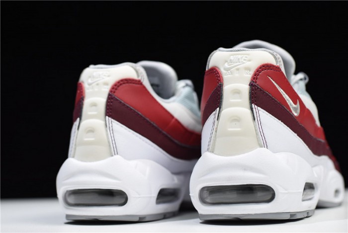 NIKE Air Max 95 Essential Mens White-Grey-Red Running Shoes 749766-103
