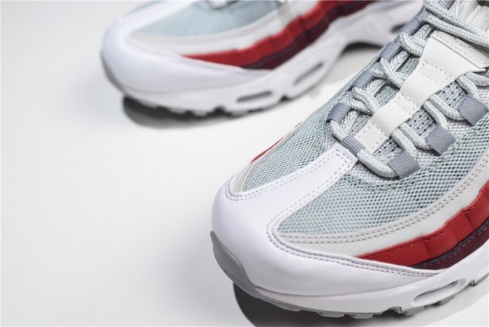 NIKE Air Max 95 Essential Mens White-Grey-Red Running Shoes 749766-103