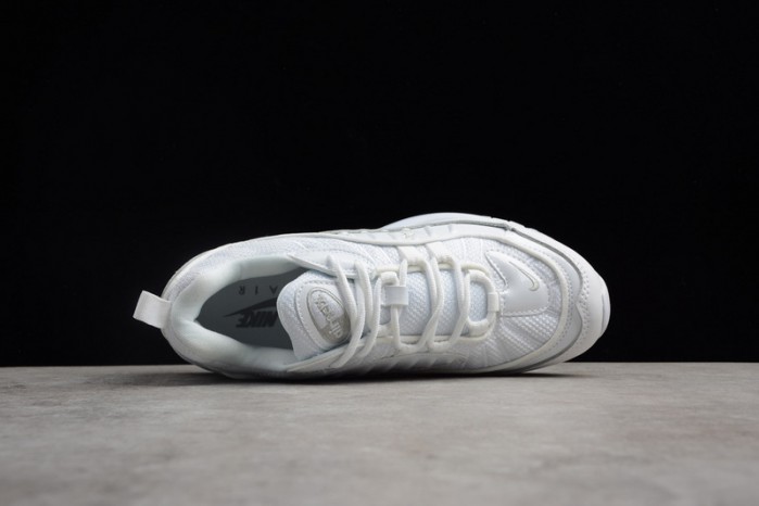 NIKE AIR MAX 98 "TRIPLE WHITE" Pure Platinum-Black-Reflect Silver 640744-106