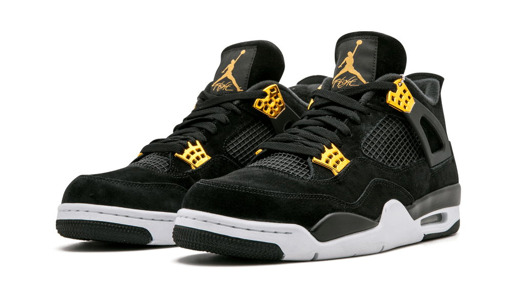 Air Jordan 4 "Royalty" Black/Metallic Gold-White mens 308497-032