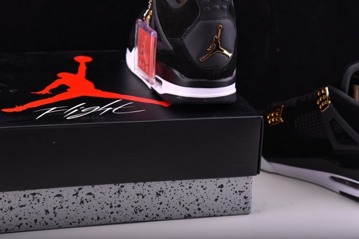 Air Jordan 4 "Royalty" Black/Metallic Gold-White mens 308497-032