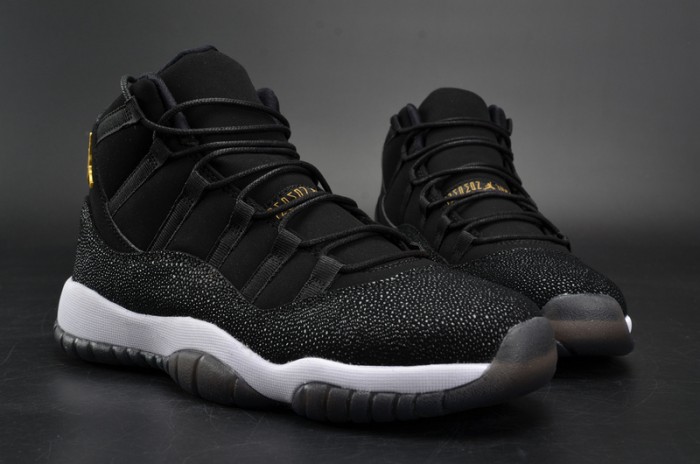 AIR JORDAN 11 RETRO PREM HC (GS) "HEIRESS" BLACK/ gold-white 852625-030