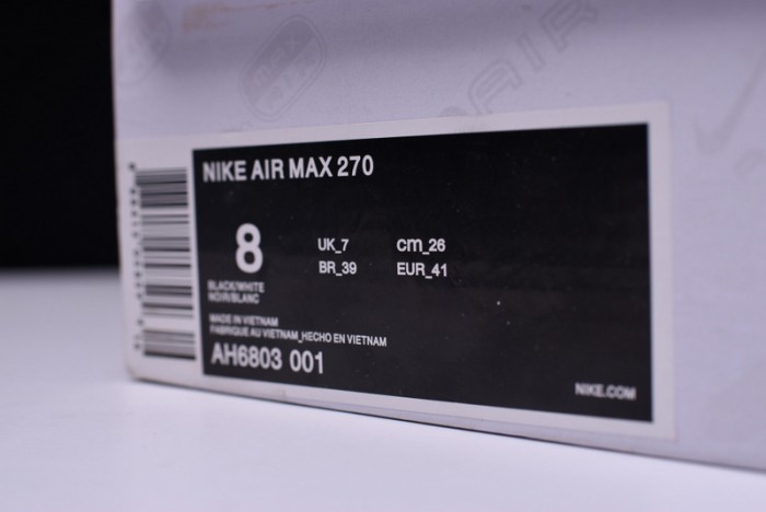 NIKE AIR MAX 270 FLYKNIT "BLACK/WHITE" AH6803-001