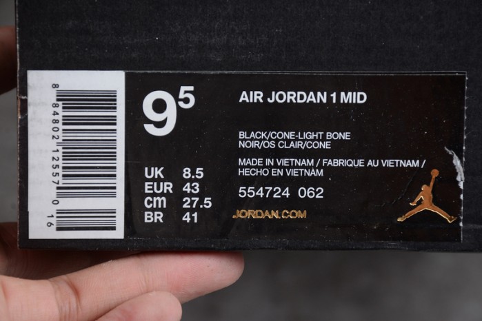 Air Jordan 1 Mid Black Orange 554724-062