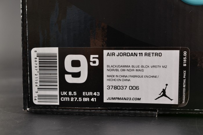 Air Jordan 11 Retro "Gamma Blue" mens 378037-006