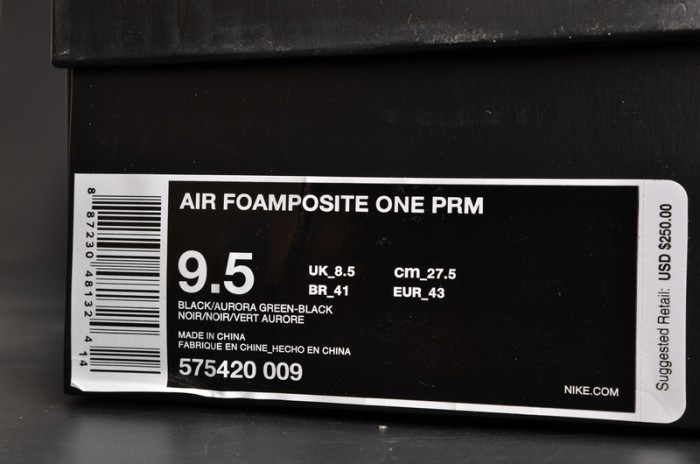 Nike Air Foamposite One PRM "Abalone" Black/Aurora Green mens 575420-009