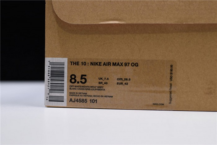 Off White Nike Air Max 97 Menta AJ4585-101
