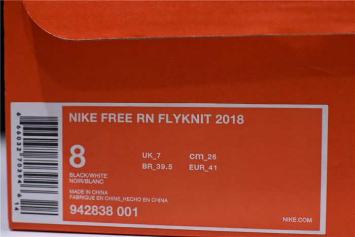 Nike free rn flyknit 2018 black 942838 001