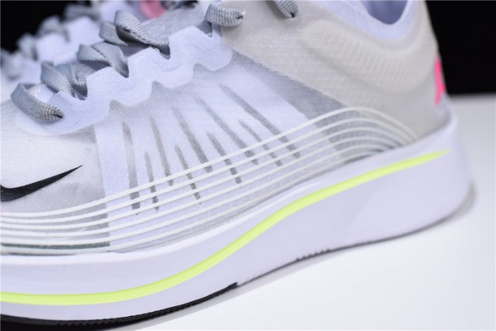Nike Mens Lab Zoom Fly SP Swoosh Pinwheel Light Gray White Pink Yellow AA3172-106