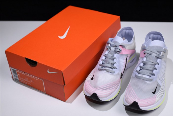 Nike Mens Lab Zoom Fly SP Swoosh Pinwheel Light Gray White Pink Yellow AA3172-106