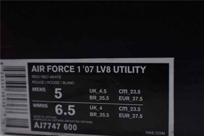 Nike Air Force 1 ´07 LV8 Utility Red/White AJ7747-600
