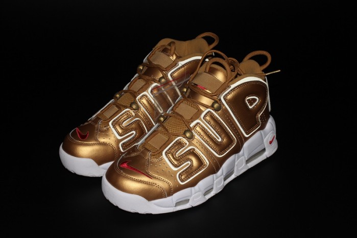 nike air more uptempo "S*p*e" metallic gold/white 902290-700