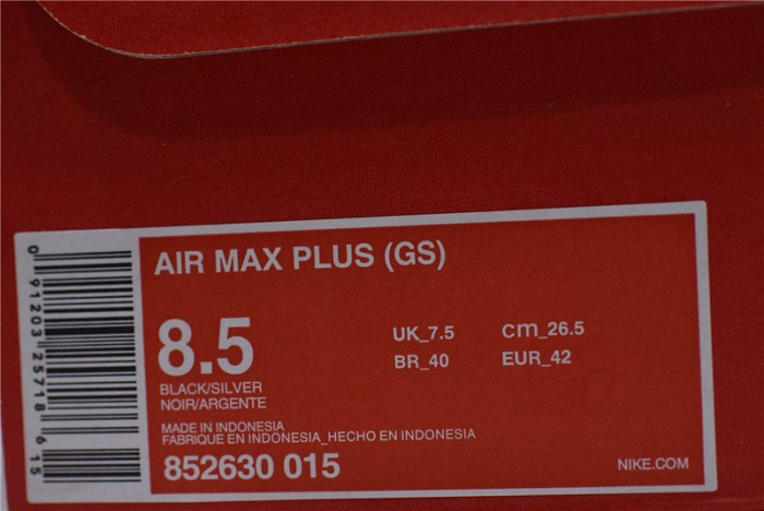 Nike Air Max Plus Black Metallic Silver 852630-015